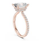 Radiant Cut Diamond Hidden Halo Pavé Engagement Ring