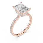3.76 CT Radiant Cut Hidden Halo Diamond Engagement Ring