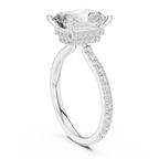 Radiant Cut Diamond Hidden Halo Pavé Engagement Ring