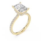 3.76 CT Radiant Cut Hidden Halo Diamond Engagement Ring