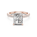 Radiant Cut Diamond Hidden Halo Pavé Engagement Ring