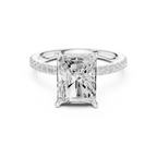 Radiant Cut Diamond Hidden Halo Pavé Engagement Ring