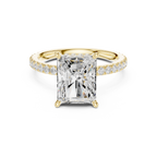 3.76 CT Radiant Cut Hidden Halo Diamond Engagement Ring