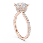 Round Brilliant Diamond Hidden Halo Pavé Engagement Ring