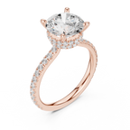 Round Brilliant Diamond Hidden Halo Pavé Engagement Ring