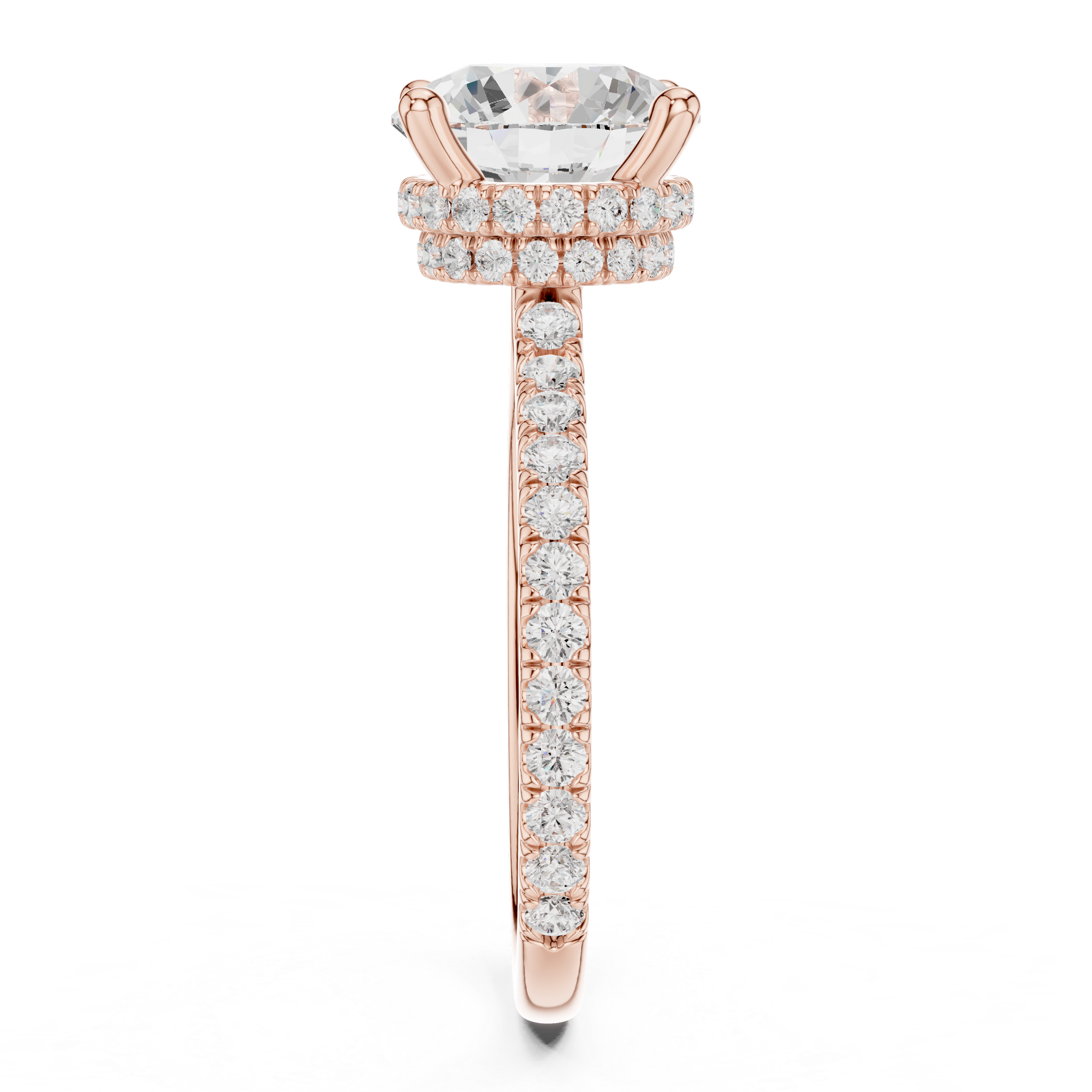 3.74 CT Round Brilliant Hidden Halo Diamond Engagement Ring