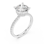 Round Brilliant Diamond Hidden Halo Pavé Engagement Ring
