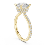 3.74 CT Round Brilliant Hidden Halo Diamond Engagement Ring
