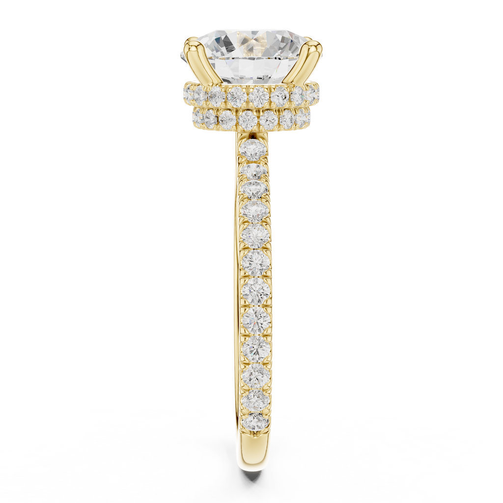 3.74 CT Round Brilliant Hidden Halo Diamond Engagement Ring