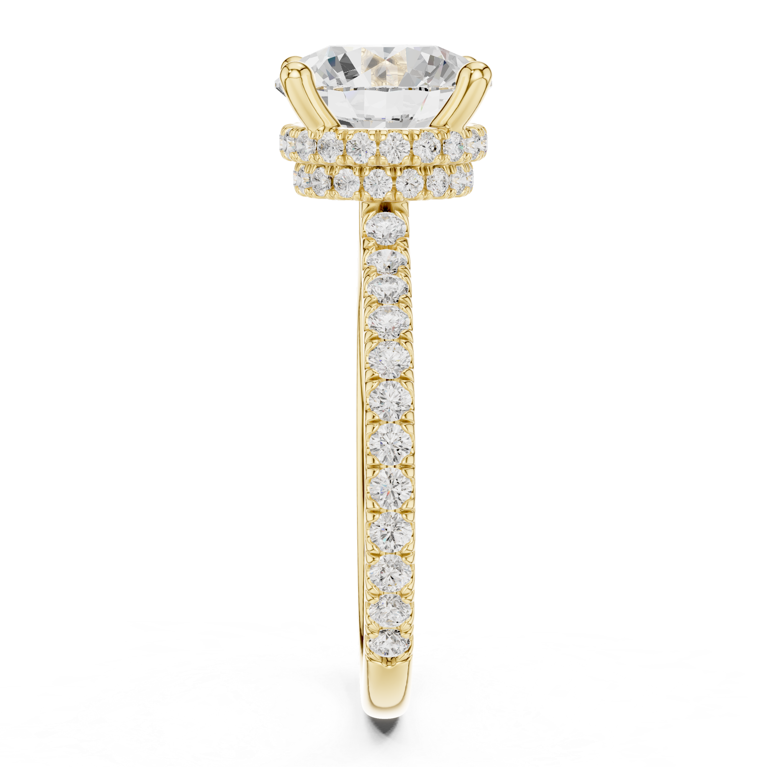3.74 CT Round Brilliant Hidden Halo Diamond Engagement Ring