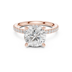3.74 CT Round Brilliant Hidden Halo Diamond Engagement Ring