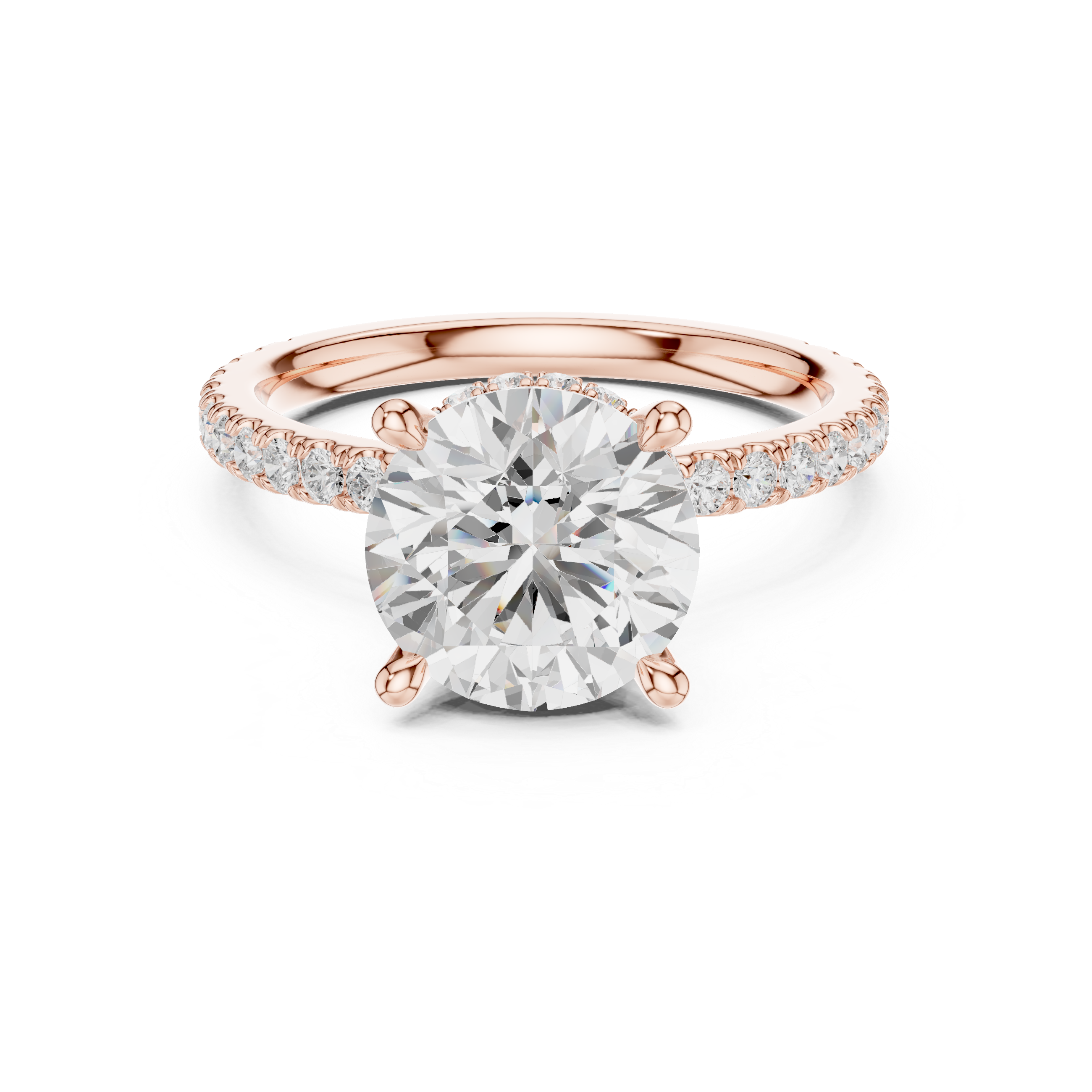 3.74 CT Round Brilliant Hidden Halo Diamond Engagement Ring