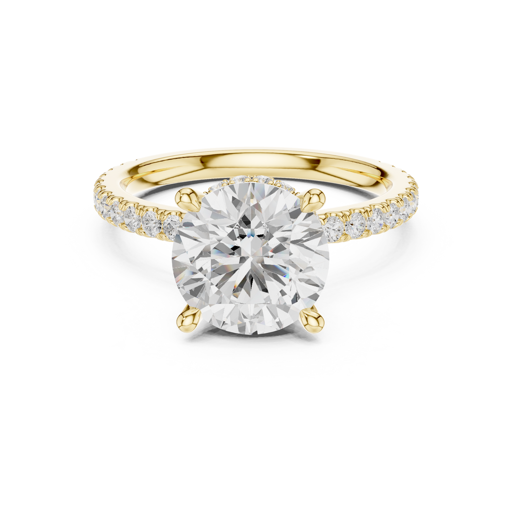 3.74 CT Round Brilliant Hidden Halo Diamond Engagement Ring