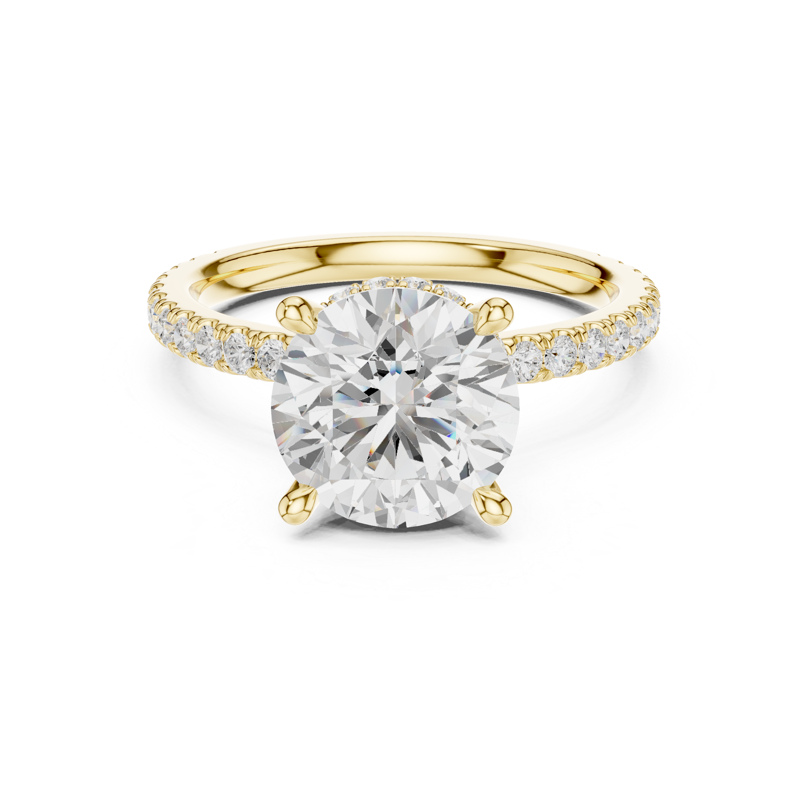 3.74 CT Round Brilliant Hidden Halo Diamond Engagement Ring