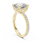 3.50 CT Cushion Cut Hidden Halo Diamond Engagement Ring with Pavé Band