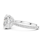 3.50 CT Cushion Cut Hidden Halo Diamond Engagement Ring with Pavé Band