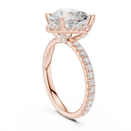 3.50 CT Heart Cut Hidden Halo Diamond Engagement Ring with Pavé Band
