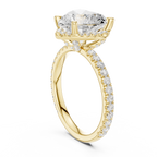 3.50 CT Heart Cut Hidden Halo Diamond Engagement Ring with Pavé Band
