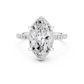 3.50 CT Marquise Cut Hidden Halo Diamond Engagement Ring with Pavé Band
