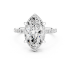 3.50 CT Marquise Cut Hidden Halo Diamond Engagement Ring with Pavé Band