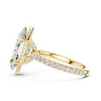 3.50 CT Marquise Cut Hidden Halo Diamond Engagement Ring with Pavé Band
