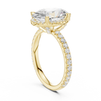 3.50 CT Oval Cut Hidden Halo Diamond Engagement Ring with Pavé Band