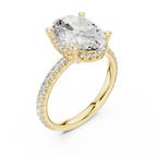 3.50 CT Oval Cut Hidden Halo Diamond Engagement Ring with Pavé Band