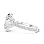 3.50 CT Oval Cut Hidden Halo Diamond Engagement Ring with Pavé Band
