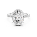 3.50 CT Oval Cut Hidden Halo Diamond Engagement Ring with Pavé Band