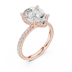 3.50 CT Pear Cut Hidden Halo Diamond Engagement Ring with Pavé Band