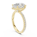 3.50 CT Pear Cut Hidden Halo Diamond Engagement Ring with Pavé Band