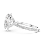 3.50 CT Pear Cut Hidden Halo Diamond Engagement Ring with Pavé Band