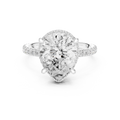 3.50 CT Pear Cut Hidden Halo Diamond Engagement Ring with Pavé Band