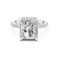 3.50 CT Radiant Cut Hidden Halo Diamond Engagement Ring with Pavé Band