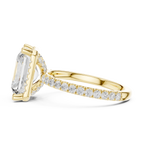 3.50 CT Radiant Cut Hidden Halo Diamond Engagement Ring with Pavé Band