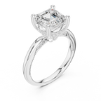 2.50 CT Asscher Cut Cathedral Diamond Engagement Ring with Hidden Pavé Gallery