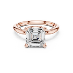 2.50 CT Asscher Cut Cathedral Diamond Engagement Ring with Hidden Pavé Gallery