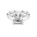 2.50 CT Asscher Cut Cathedral Diamond Engagement Ring with Hidden Pavé Gallery