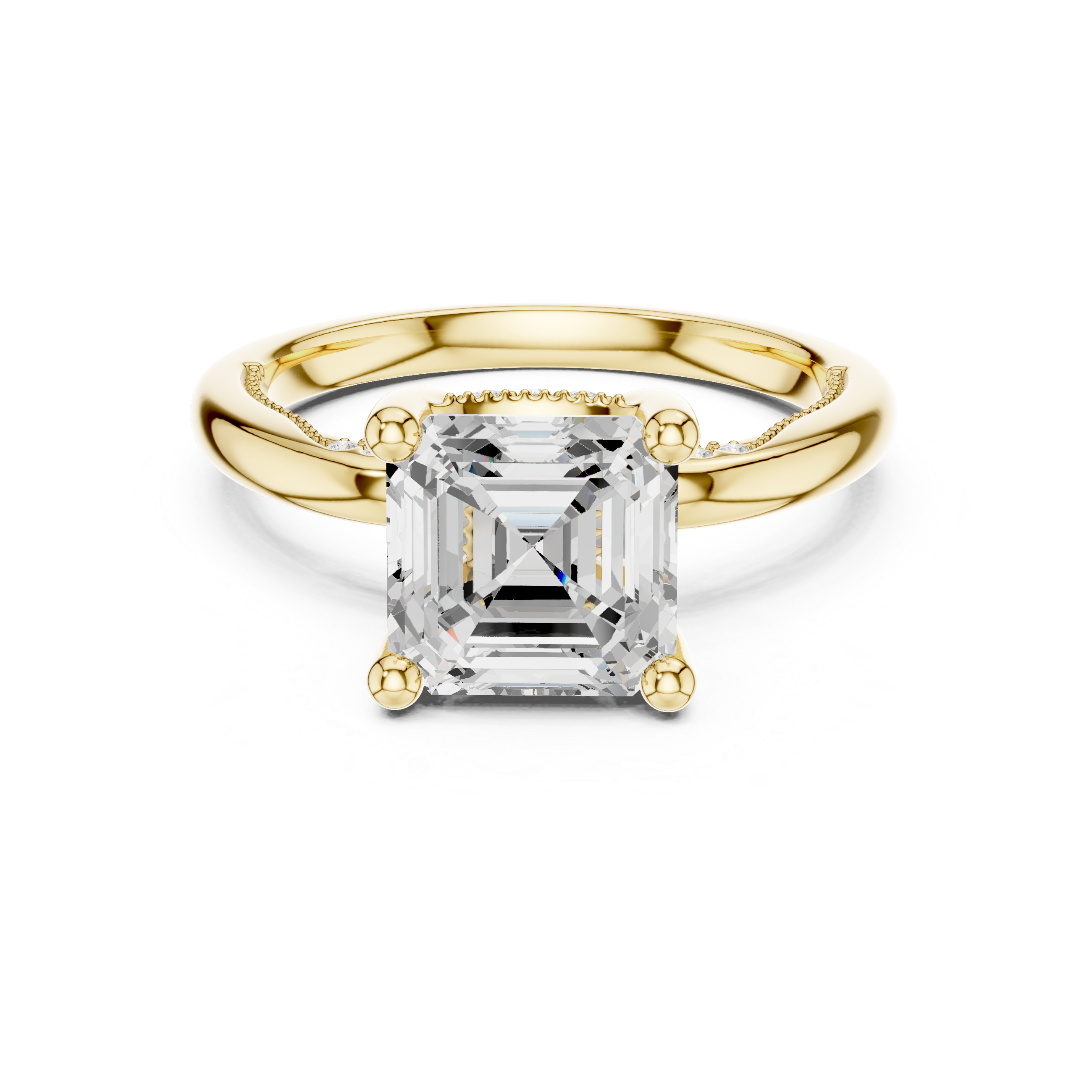 2.50 CT Asscher Cut Cathedral Diamond Engagement Ring with Hidden Pavé Gallery