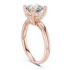 2.50 CT Cushion Cut Cathedral Diamond Engagement Ring with Hidden Pavé Gallery