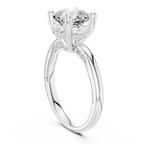 2.50 CT Cushion Cut Cathedral Diamond Engagement Ring with Hidden Pavé Gallery