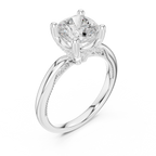 2.50 CT Cushion Cut Cathedral Diamond Engagement Ring with Hidden Pavé Gallery