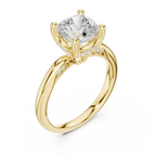 2.50 CT Cushion Cut Cathedral Diamond Engagement Ring with Hidden Pavé Gallery