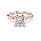 2.50 CT Cushion Cut Cathedral Diamond Engagement Ring with Hidden Pavé Gallery