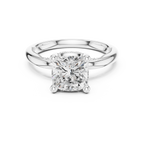 2.50 CT Cushion Cut Cathedral Diamond Engagement Ring with Hidden Pavé Gallery