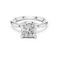 2.50 CT Cushion Cut Cathedral Diamond Engagement Ring with Hidden Pavé Gallery