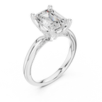 2.50 CT Emerald Cut Cathedral Diamond Engagement Ring with Hidden Pavé Gallery
