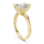 2.50 CT Emerald Cut Cathedral Diamond Engagement Ring with Hidden Pavé Gallery