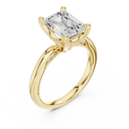 2.50 CT Emerald Cut Cathedral Diamond Engagement Ring with Hidden Pavé Gallery