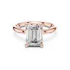 2.50 CT Emerald Cut Cathedral Diamond Engagement Ring with Hidden Pavé Gallery